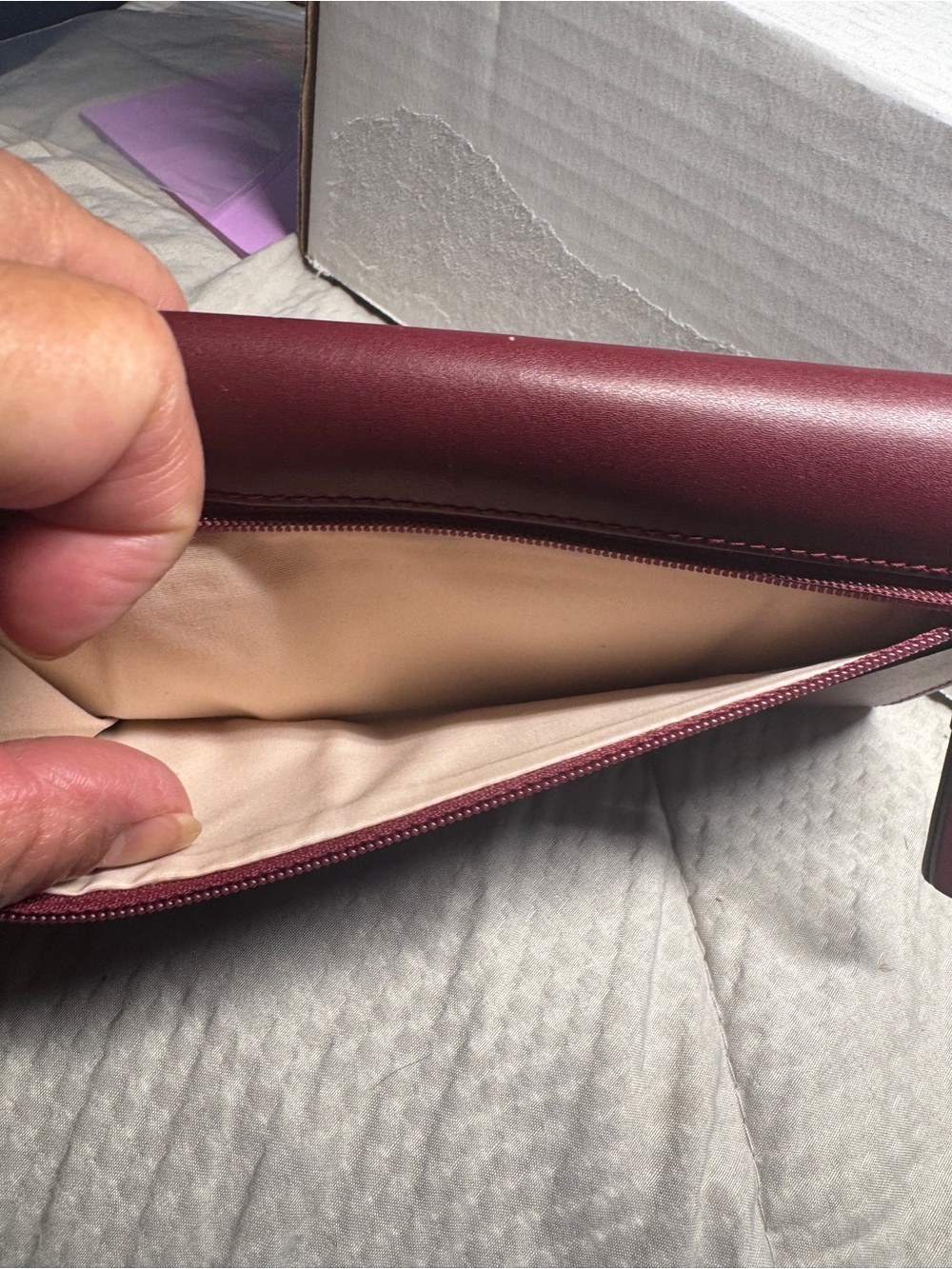 RADLEY LONDON Burgundy Wallet with Gold Umbrella and Cream Dog Scotty - Picture 8 of 8